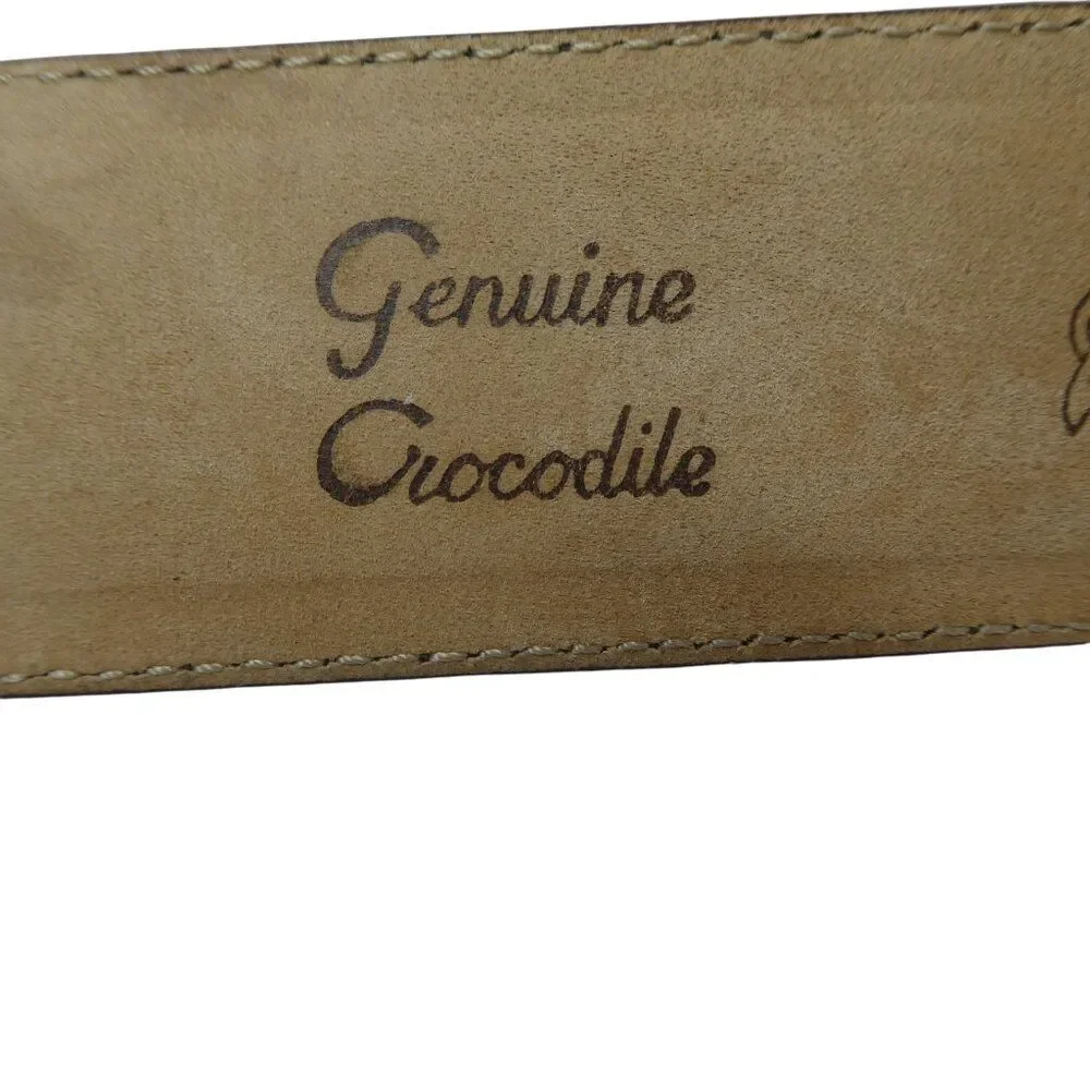 Mezlan Brown Genuine Crocodile Leather Mens Belt